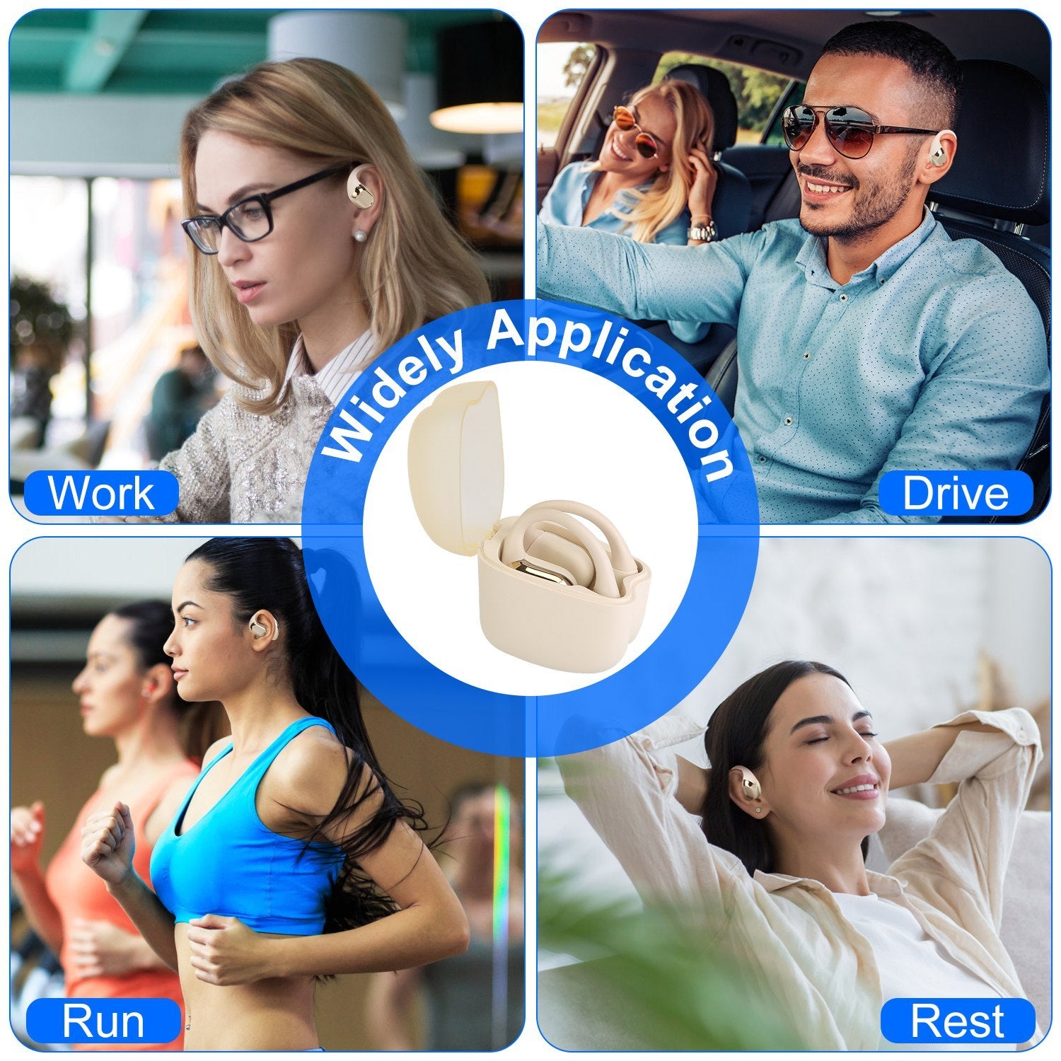 1 Set Wireless Open Ear Earbuds With Earhook