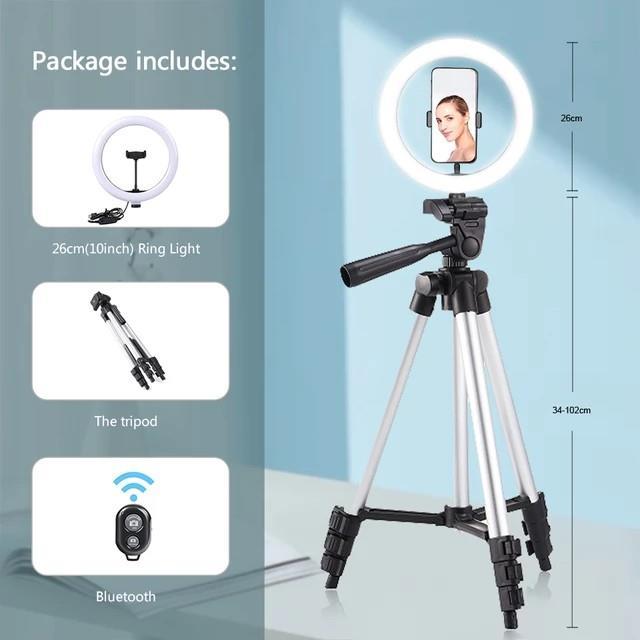 Led Selfie Phone Lamp With Tripod Stand Holder