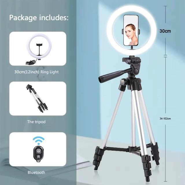 Led Selfie Phone Lamp With Tripod Stand Holder