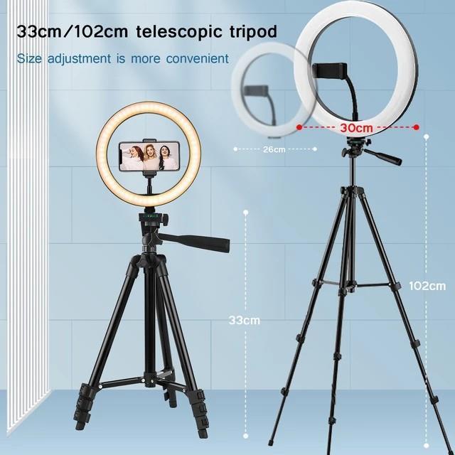 Led Selfie Phone Lamp With Tripod Stand Holder