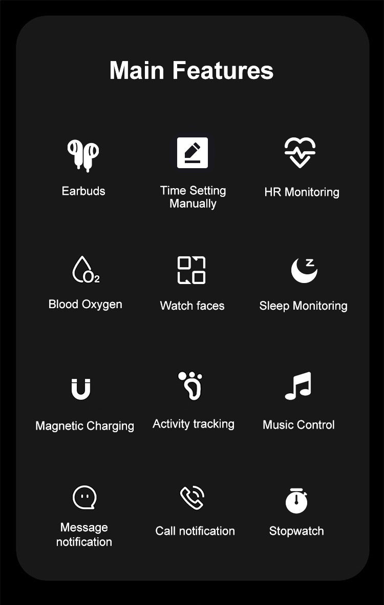 Heart Rate Blood Pressure Smart Watch