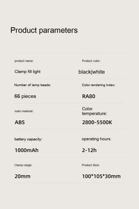Clamp Fill For Light Mobile Phone Selfie